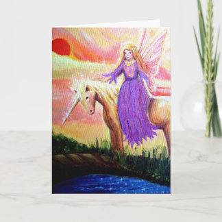 Angel and Unicorn Greeting Card