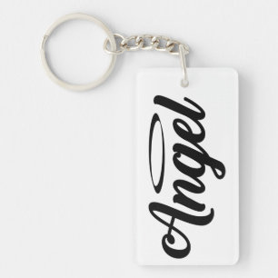 Angel Art Cool Text Graphic Angel Word Text Art  A Key Ring