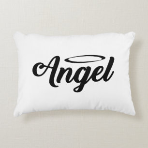 Angel Art Cool Text Graphic Angel Word Text Art Decorative Cushion