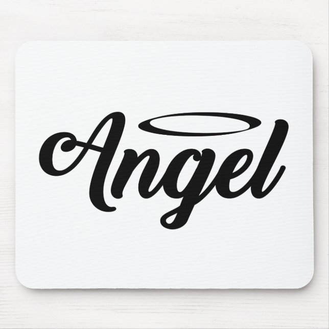 Angel Art Cool Text Graphic Angel Word Text Art Mouse Pad (Front)