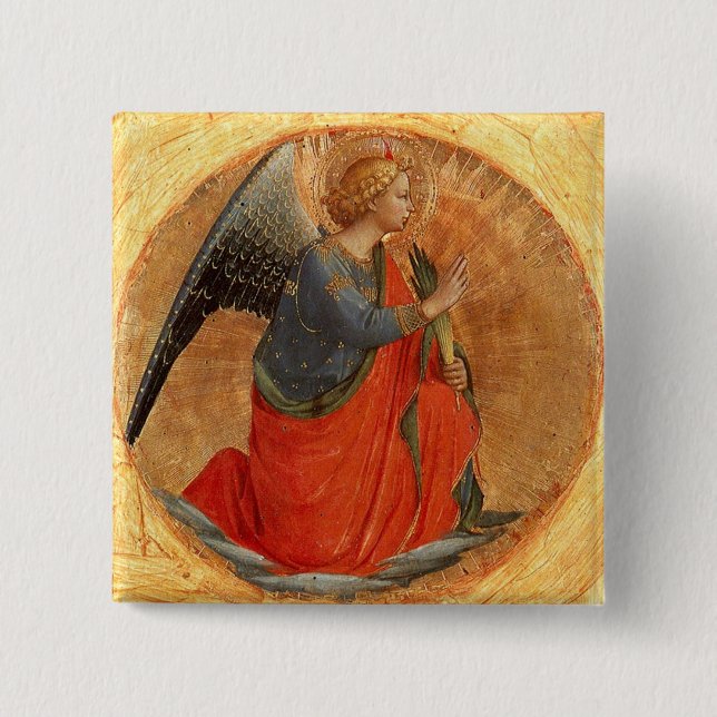 Angel at Annunciation 15 Cm Square Badge (Front)