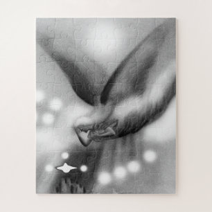 Angel at night art jigsaw puzzle