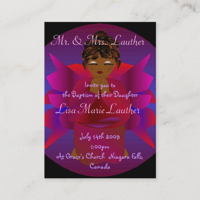 Angel Baby Baptism I Business Card (Front)
