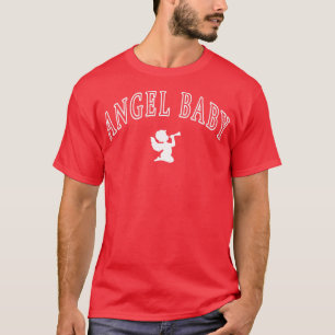 Angel Baby Cherub Horn Letters Graphic T-Shirt