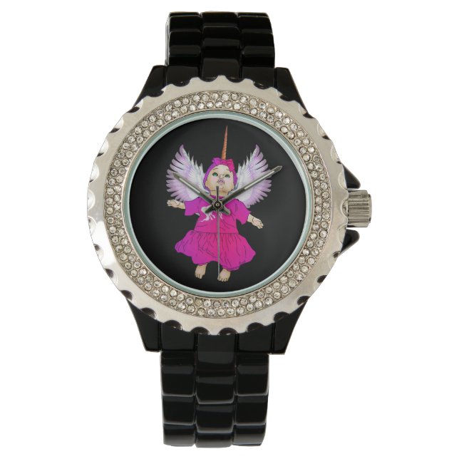 Angel Baby Fairy Unicorn wings winged Magic Girl Watch (Front)
