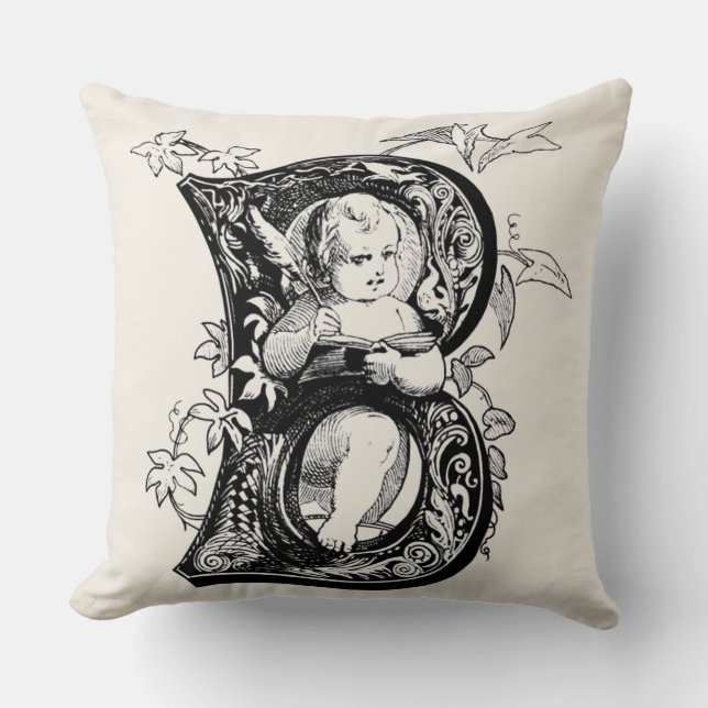 Angel Baby Monogram Cushion (Front)