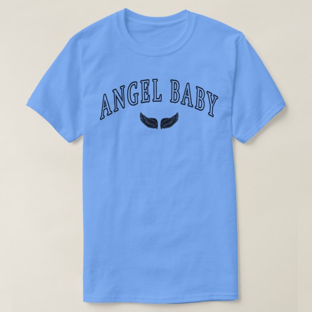 Angel Baby Wings Curve Text Graphic T-Shirt (Design Front)