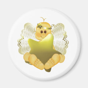 Angel Baby with Gold Star Magnet