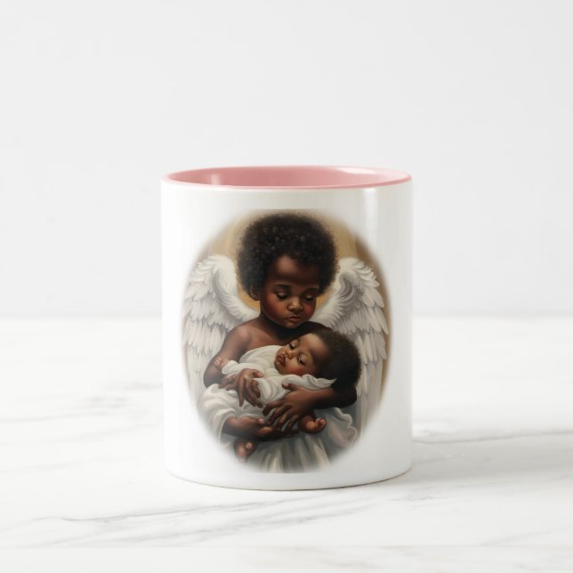 Angel babys Two-Tone coffee mug (Center)
