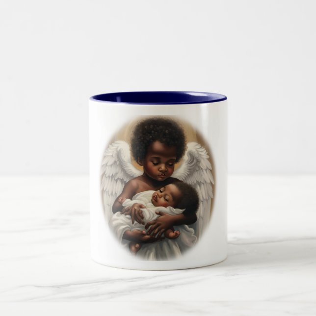 Angel babys Two-Tone coffee mug (Center)