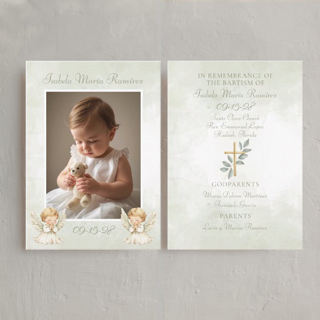 Angel baptism praying child remembrance card (Creator Uploaded)