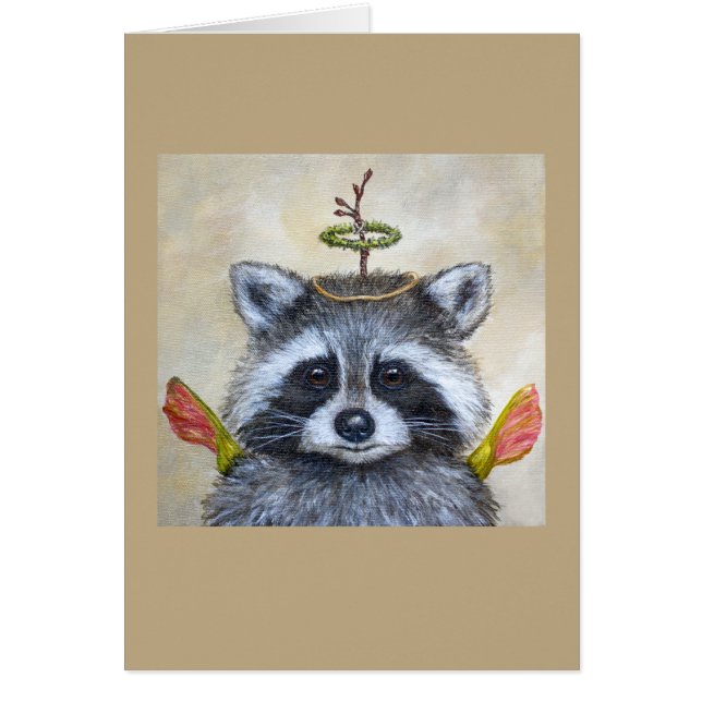 Angel Benny the racoon card (Front)