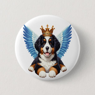 Angel Bernese Mountain Dog Lovers Berner Puppy 6 Cm Round Badge