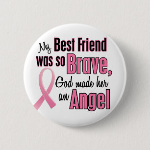 Angel BEST FRIEND Breast Cancer T-Shirts & Apparel 6 Cm Round Badge