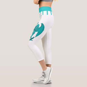 Angel , Black and Green Design Capri Leggings