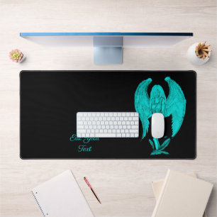 Angel , Black and Green design Desk Mat