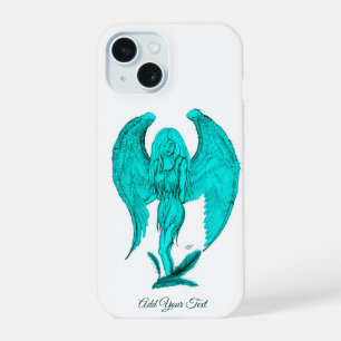 Angel , Black and Green design iPhone 15 Case