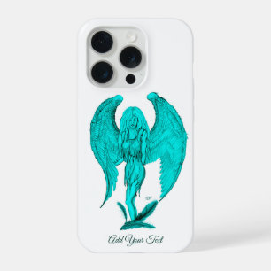 Angel , Black and Green design iPhone 15 Pro Case