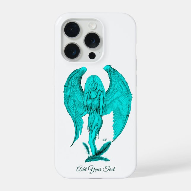 Angel , Black and Green design iPhone Case (Back)