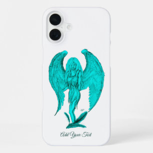 Angel , Black and Green design iPhone 16 Plus Case