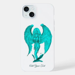 Angel , Black and Green design iPhone 15 Plus Case