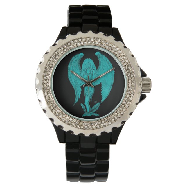 Angel black and green design watch (Front)