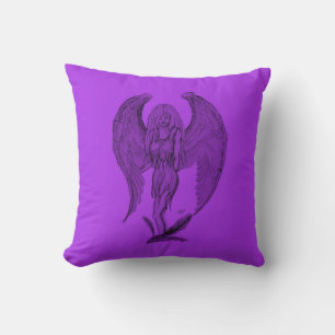 Angel - black and purple design cushion