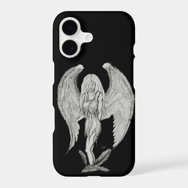 Angel - Black and White Design iPhone Case (Back)