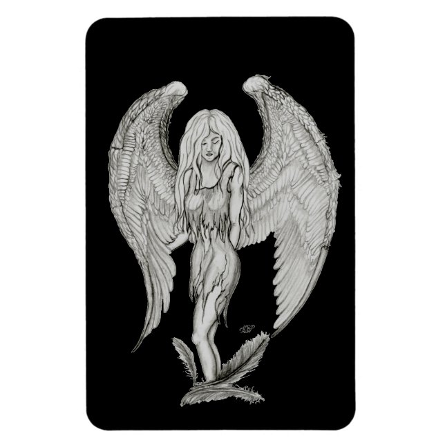 Angel - Black and white Design Magnet (Vertical)