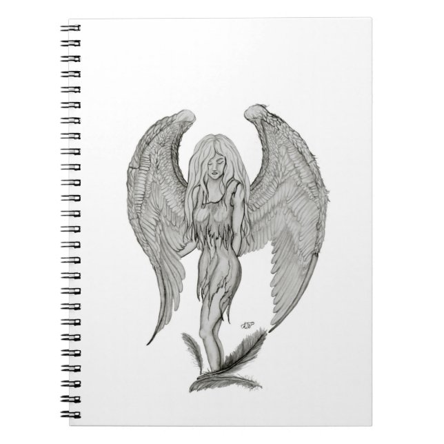 Angel black and white design notebook (Front)