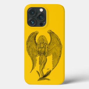 Angel - black and yellow design iPhone 13 pro case