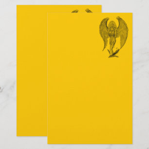 Angel - black and yellow design stationery