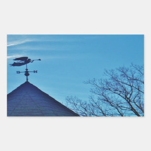 Angel BLOWING HORN WEATHER VANE Rectangular Sticker