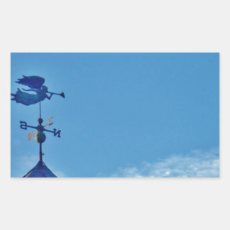 Angel BLOWING HORN WEATHER VANE Rectangular Sticker
