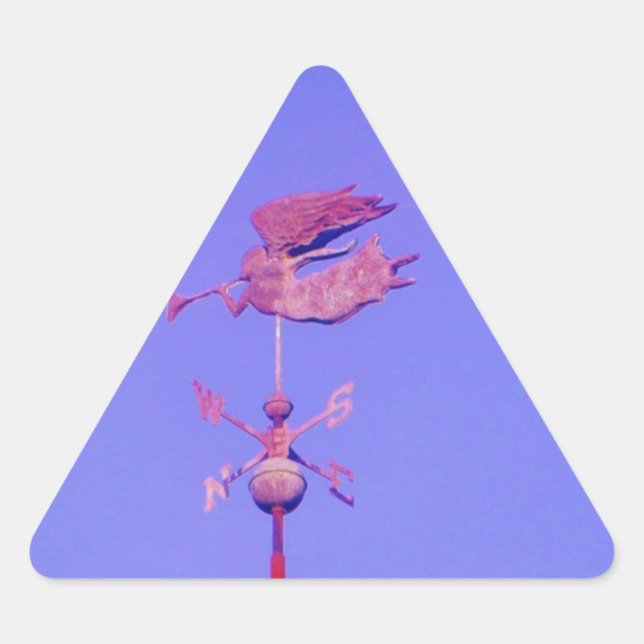 Angel BLOWING HORN WEATHER VANE Triangle Sticker (Front)