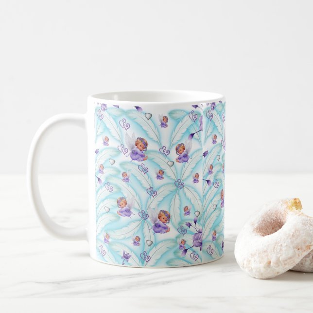 Angel Blue Feathers Mug (With Donut)