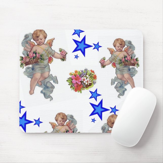 Angel Blue Stars Mouse Pad! Mouse Pad (With Mouse)