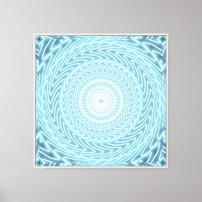 Angel blue teal swirl pattern canvas print (Front)