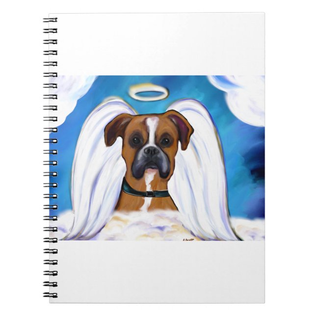 Angel Boxer Dog Notebook (Front)