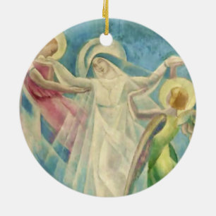“Angel” by Mexican Artist Angel Zarraga Ceramic Tree Decoration