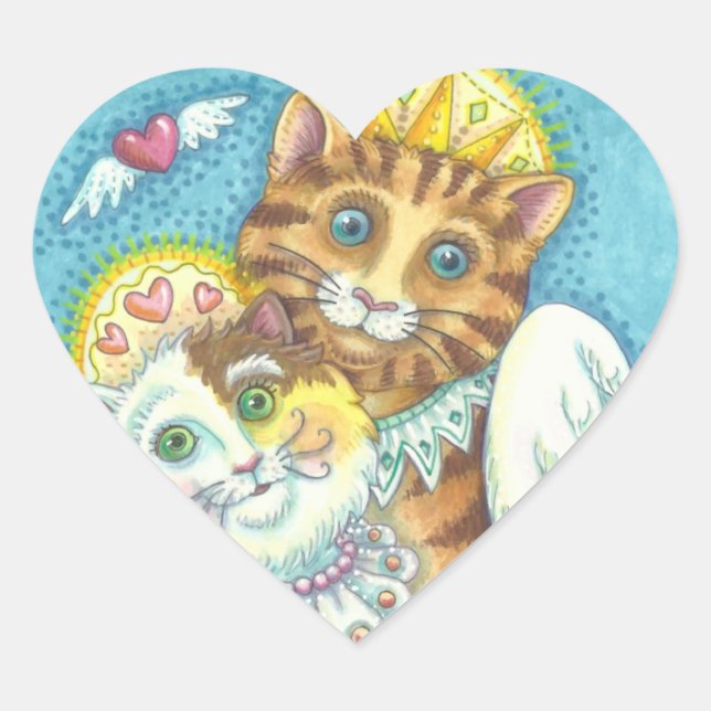 Angel Cat Family PURRS IN HEAVEN STICKERS Sheet (Front)