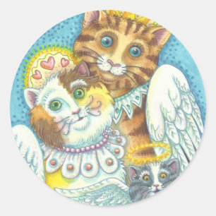 Angel Cat Family PURRS IN HEAVEN STICKERS Sheet