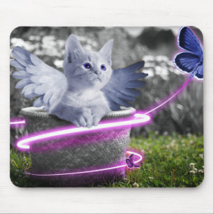 angel cat mouse pad