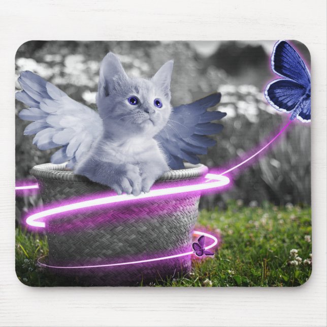 angel cat mouse pad (Front)