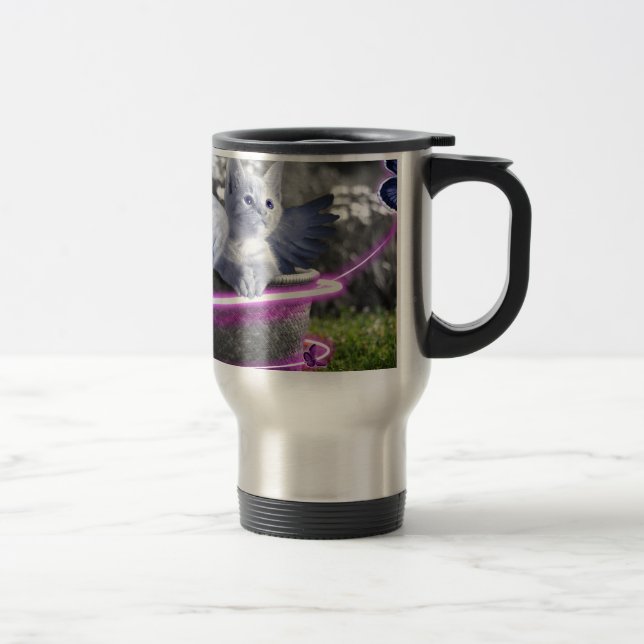 angel cat travel mug (Right)