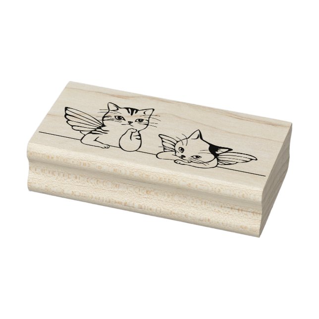 angel cats art stamp (Stamp)