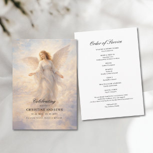 Angel Celebration of Life Funeral Program Programme
