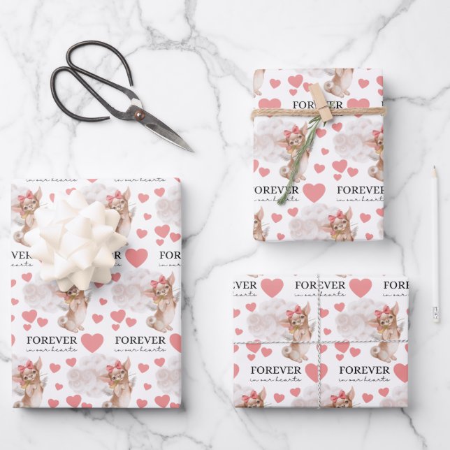 Angel Chihuahua Wrapping Paper Flat Sheet Set of 3 (Front)