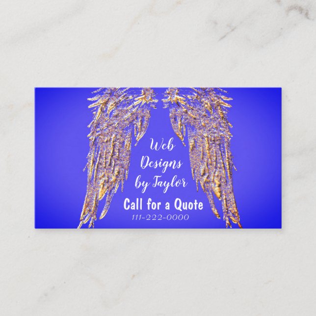 Angel Christian Purple Business Cards (Front)
