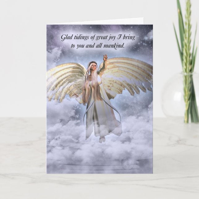 Angel Christmas Card Religious (Front)